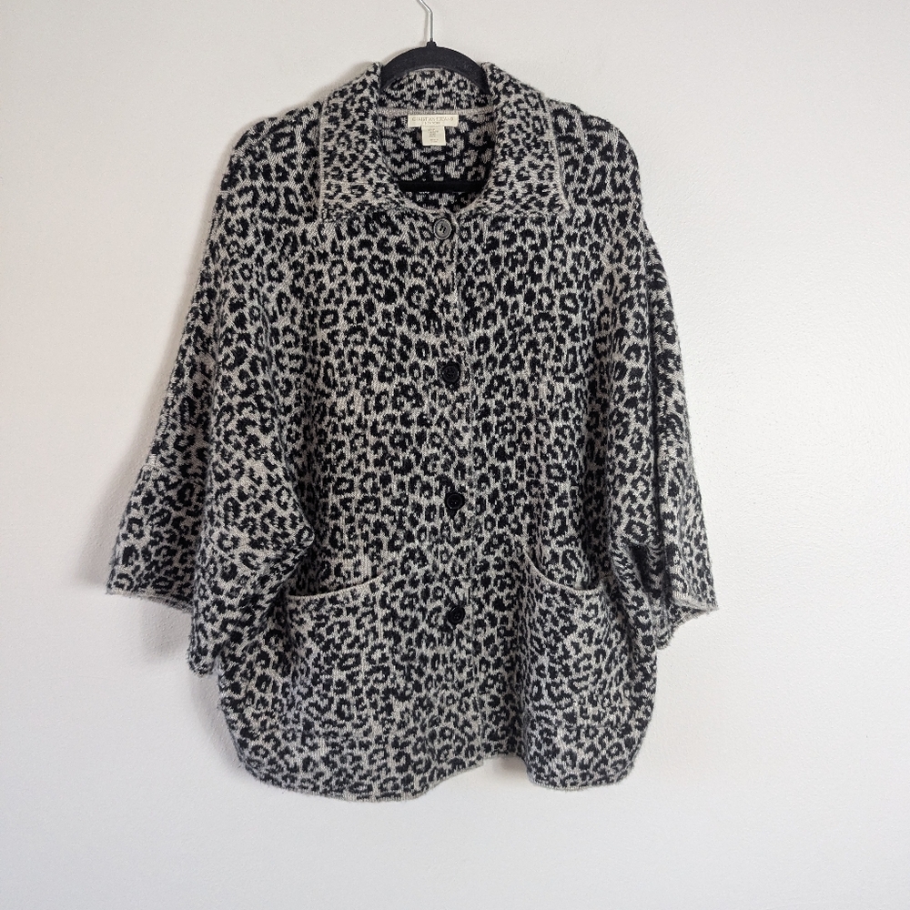 M Christian Siriano Animal Print Sweater Jacket